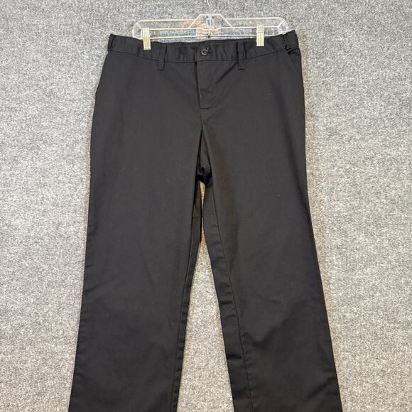 Dickies Pants Womens 12 Black Chino Flat Front Straight Work Uniform Minimalist - Picture 4 of 10